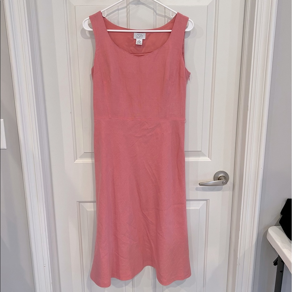 Women’s Ann Taylor Loft sleeveless linen blend lined dress